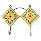 Sunflower Ceramic Tile Hook in Pea Green